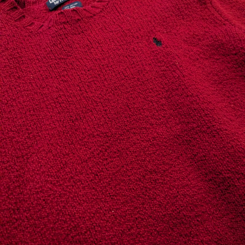 Polo Ralph Lauren Red Crewneck Cotton/Wool Blend Sweater - Picture 3 of 7